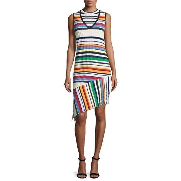 Milly Striped Vneck Dress  - Picture 10 of 11